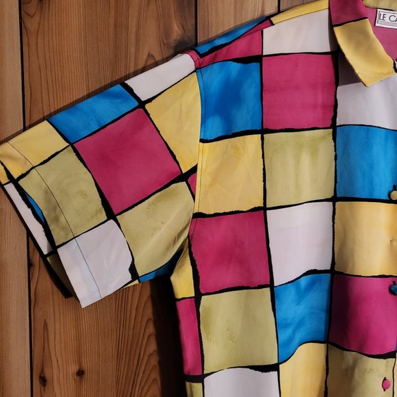 Retro color block button up - Picture 2 of 5